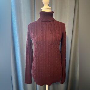 St John’s Bay Preloved Maroon Long Sleeve Turtleneck Sweater, Size Medium